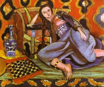  turkish Oil Painting - Odalisque on a Turkish Sofa 1928 Fauvist